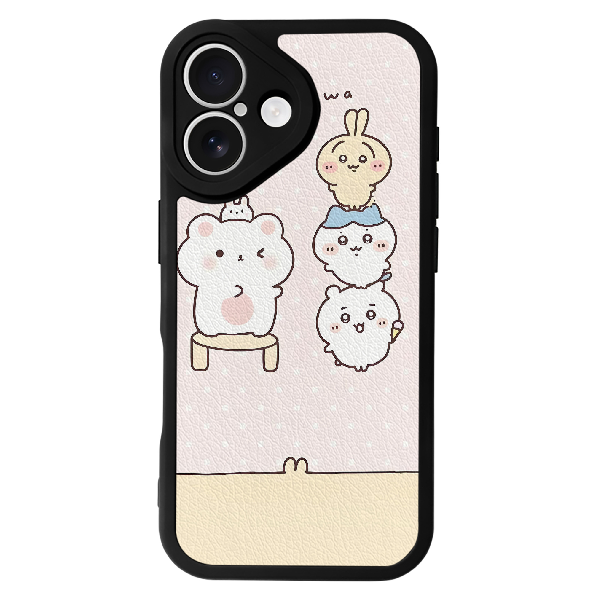 （画像用） ちいかわ Chii-kawa 【iPhone 16シリーズ対応】シリコンスマホケース（レザー調） 材質：シリコン